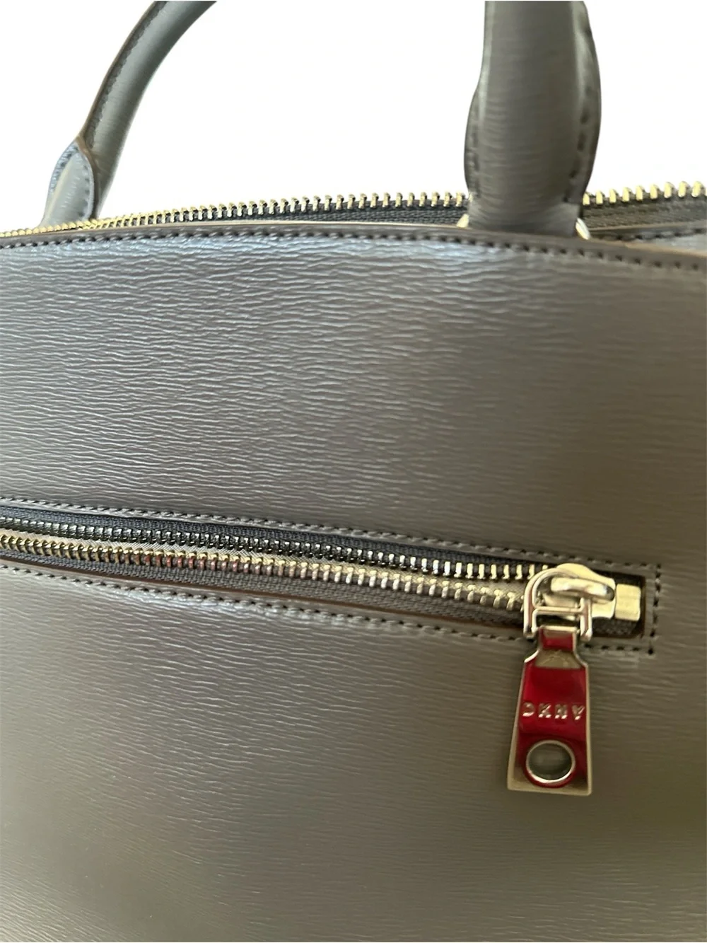 DKNY Paige Medium Gray Leather Satchel Women’s Handbag